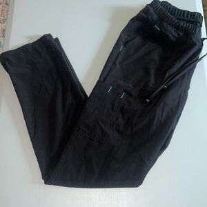 Scrubstar Black 6 Pocket Scrub Pants Size Small